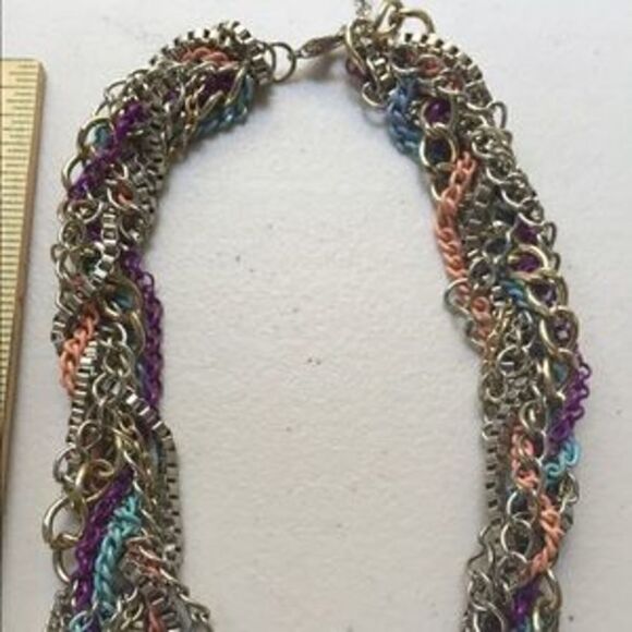 Multi colored chain necklace - Picture 2 of 4